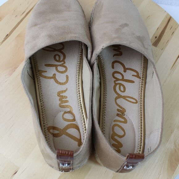 Sam Edelman Flats Espadrilles 8.5 Suede Beige Slip On Comfort Casual Office - Picture 7 of 11